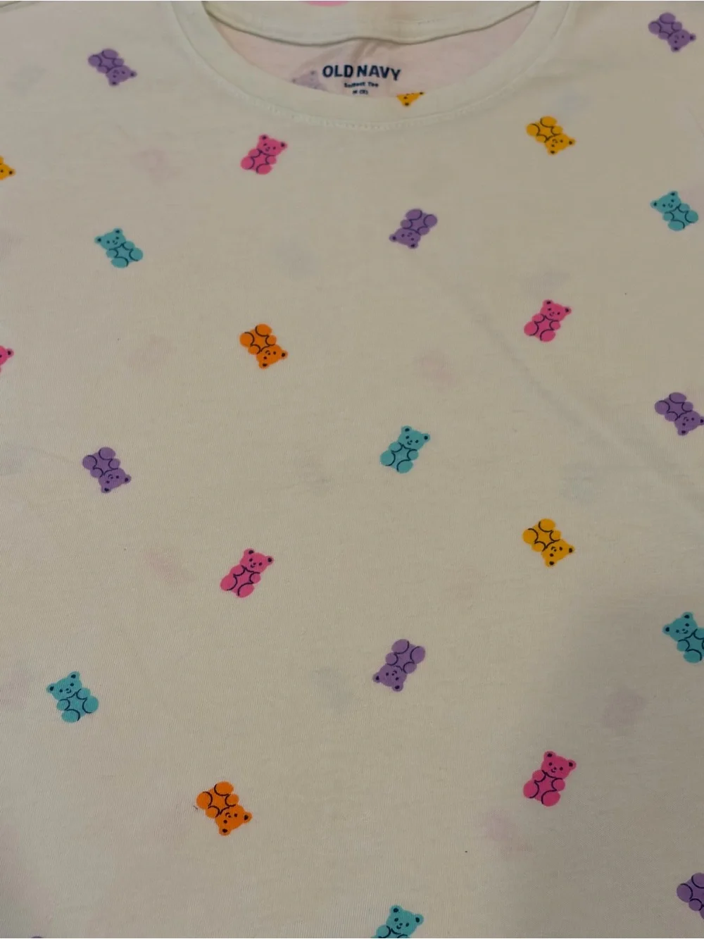 Old Navy Kids Light Green Gummy Bear Print Tee